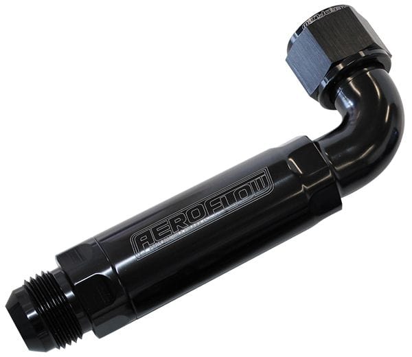 Aeroflow Performance Black Finish Aeroflow 90° Inline Scavenge Filter -12AN AF64-4100BLK SR