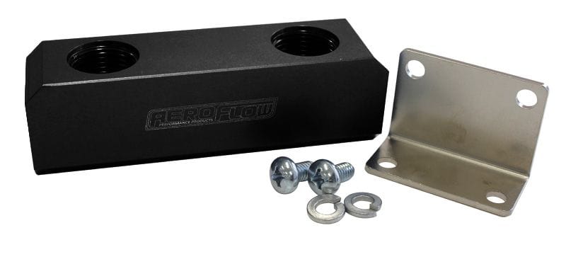 Aeroflow Performance Black Finish Aeroflow Billet Log Type Fuel Block -8ORB AF452-08BLK SR