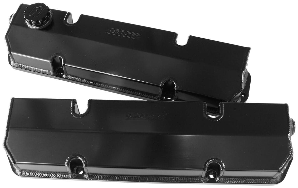 Aeroflow Performance Black Finish. Sold as a Pair Aeroflow Late V8 Holden Series Fabricated Billet Valve Covers AF77-5005BLK SR