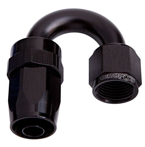 Aeroflow Performance Black Finish. Suit 100 & 450 Series Hose Aeroflow 100 Series Taper 180° Swivel Hose End -4AN AF106-04BLK SR
