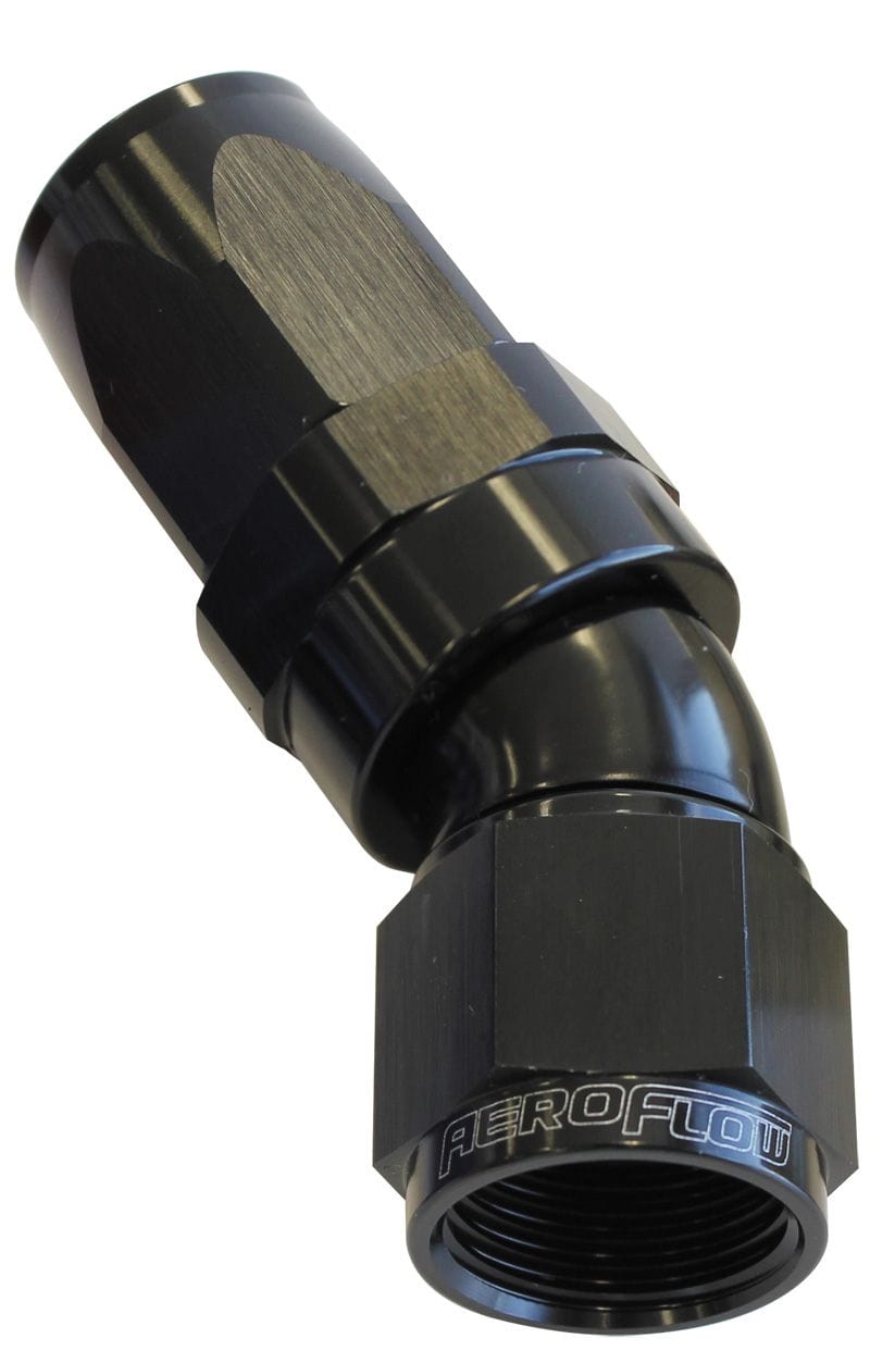 Aeroflow Performance Black Finish. Suit 100 & 450 Series Hose Aeroflow 150 Series Taper One-Piece Full Flow Swivel 30° Hose End -4AN AF197-04BLK SR