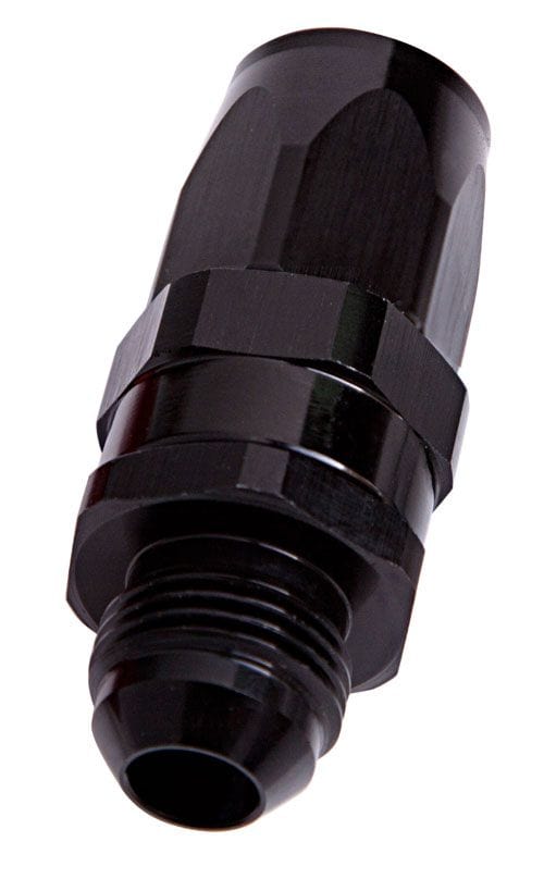 Aeroflow Performance Black Finish. Suit 100 & 450 Series Hose Aeroflow Male AN Taper Swivel Straight Hose End -8AN to -8AN AF840-08BLK SR