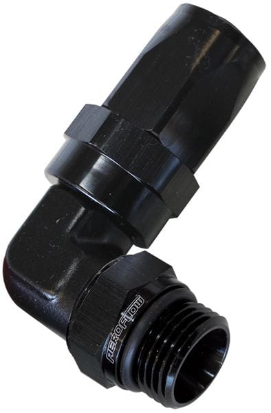 Aeroflow Performance Black Finish. Suit 100 & 450 Series Hose Aeroflow ORB Taper Swivel 90° Hose End -10AN to -8AN AF849-08-10BLK SR