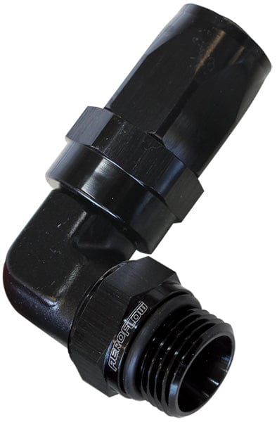 Aeroflow Performance Black Finish. Suit 100 & 450 Series Hose Aeroflow ORB Taper Swivel 90° Hose End -12AN to -12AN AF849-12-12BLK SR