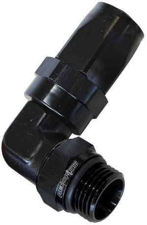 Aeroflow ORB Taper Swivel 90° Hose End -8AN to -8AN AF849-08-08BLK