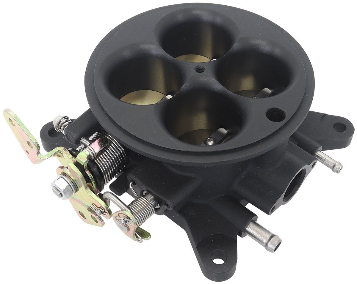 Aeroflow Performance Black Finish. Suit 4150/4500 Aeroflow Cast Aluminium 4 Barrel 1000cfm Throttle Body AF64-2251BLK SR