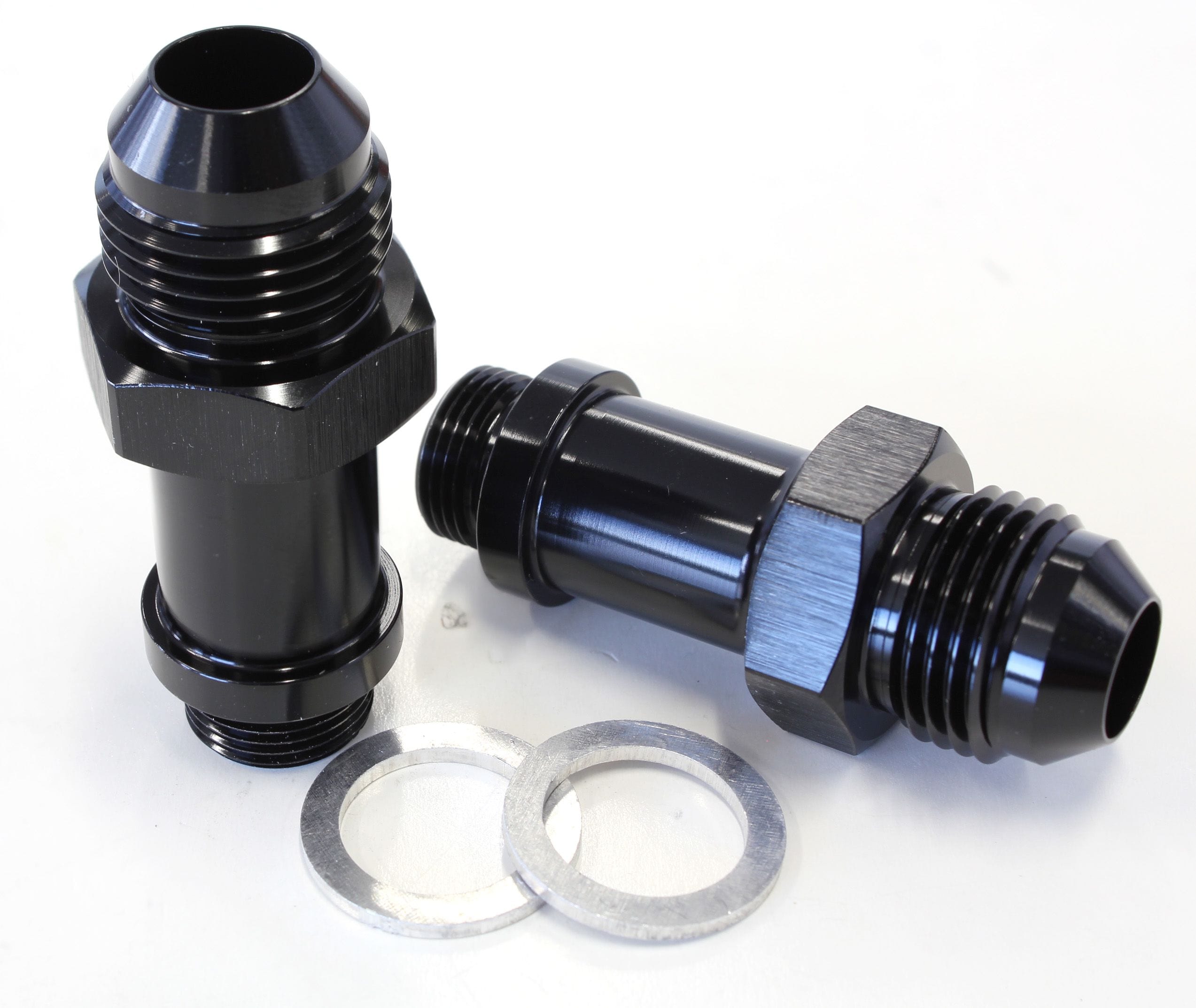Aeroflow Performance Black Finish. Suit Demon / Holley Inlet Aeroflow Carburettor Adapter - Male 9/16" x 24 to -8AN AF701-08BLK SR