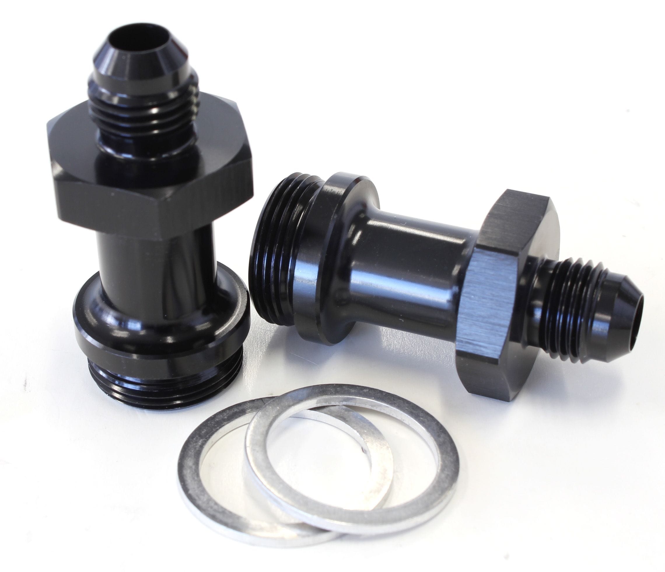 Aeroflow Performance Black Finish. Suit Holley Inlet Feed Aeroflow Carburettor Adapter - Male 7/8" to -6AN 1-3/4" Long AF700-06-LBLK SR