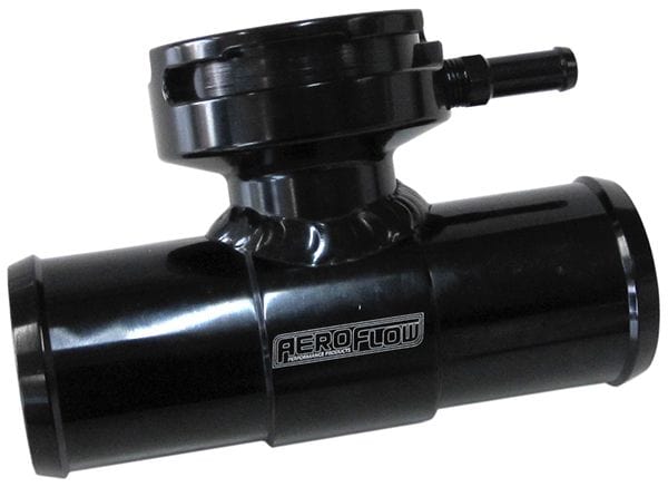 Aeroflow Performance Black Finish. Suits 1-1/2" Hoses or accepts -16AN style fittings. Aeroflow Billet Aluminium Inline Radiator Hose Filler (suits 42mm Cap) AF64-4040BLK SR