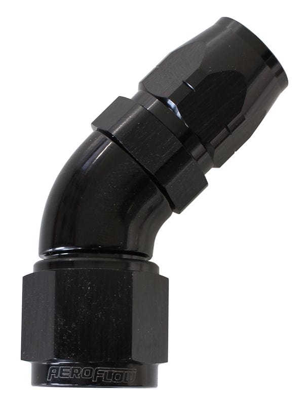 Aeroflow Performance Black Finish. Suits 100 & 450 Series Hose Aeroflow 550 Series Cutter Style One Piece Swivel 45° Stepped Hose End -16AN to -12 Hose SR