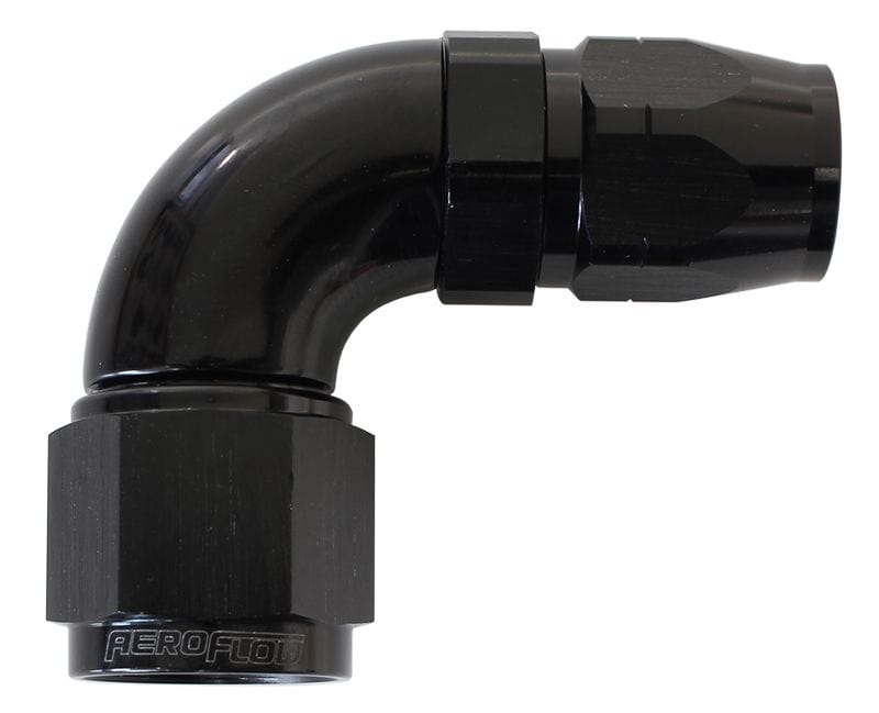 Aeroflow Performance Black Finish. Suits 100 & 450 Series Hose Aeroflow 550 Series Cutter Style One Piece Swivel 90° Stepped Hose End -10AN to -12 Hose SR