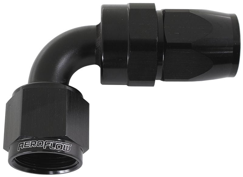 Aeroflow Performance Black Finish. Suits 200 & 250 Series Hose Aeroflow 200 Series PTFE 90° Hose End -6AN AF203-06DBLK SR