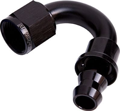 Aeroflow Performance Black Finish. Suits 400 & 500 Series Hose Aeroflow 400 Series Push Lock 150° Hose End -8AN AF405-08BLK SR
