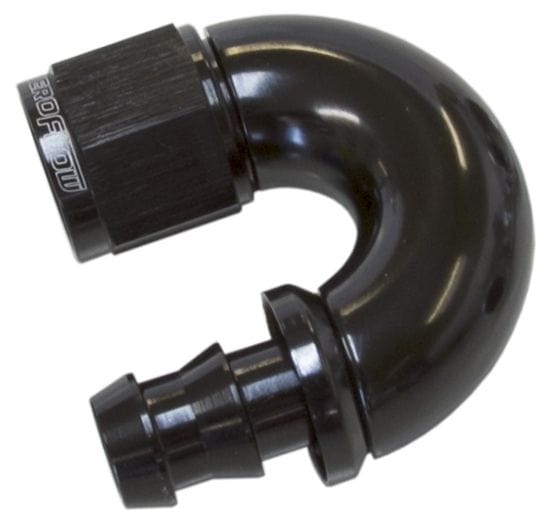 Aeroflow Performance Black Finish. Suits 400 & 500 Series Hose Aeroflow 510 Series Full Flow Tight Radius Push Lock 180° Hose End -8AN AF516-08BLK SR