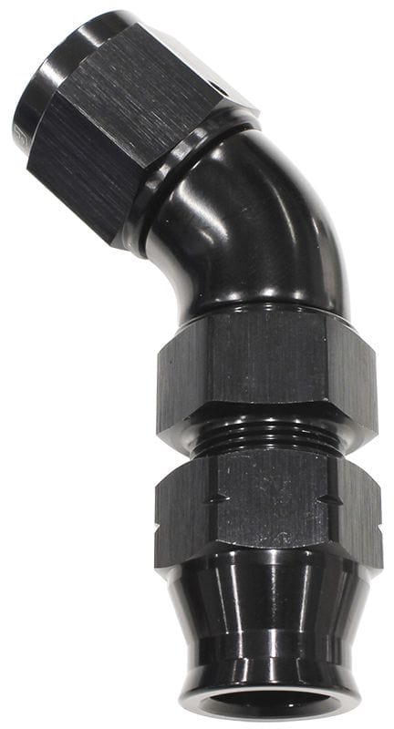 Aeroflow Performance Black Finish. Suits Aeroflow, Moroso & Russell Tubing Aeroflow 45° Tube to Female AN Adapter 5/16" to -6AN AF129-05BLK SR