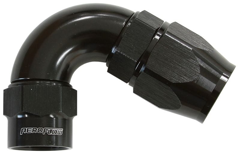 Aeroflow Performance Black Finish. Suits Kryptalon® Series Hose Aeroflow Kryptalon® Series Heavy Duty One Piece Swivel 120° Hose End -8AN AF7054-08 SR