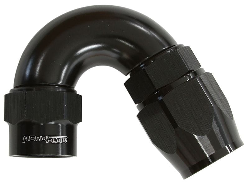 Aeroflow Performance Black Finish. Suits Kryptalon® Series Hose Aeroflow Kryptalon® Series Heavy Duty One Piece Swivel 150° Hose End -8AN AF7055-08 SR