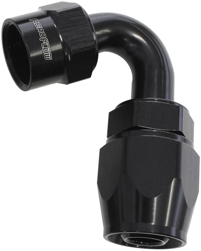 Aeroflow Performance Black Finish. Suits Kryptalon® Series Hose Aeroflow Kryptalon® Series Lightweight One Piece Swivel 120° Hose End -6AN AF7024-06 SR