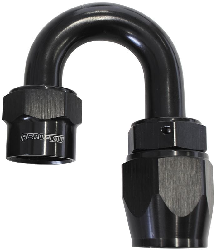 Aeroflow Performance Black Finish. Suits Kryptalon® Series Hose Aeroflow Kryptalon® Series Lightweight One Piece Swivel 180° Hose End -4AN AF7026-04 SR