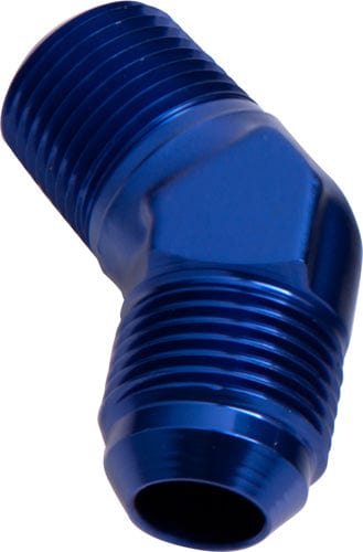 Aeroflow Performance Blue Aeroflow 45° NPT to Male Flare Adapter 1/4" to -6AN AF823-06 SR