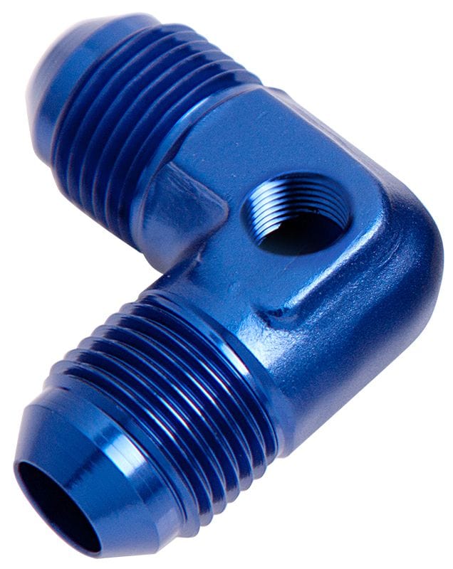 Aeroflow Performance Blue Aeroflow 90° Male Flare Union with 1/8" Port -8AN AF821-08P SR