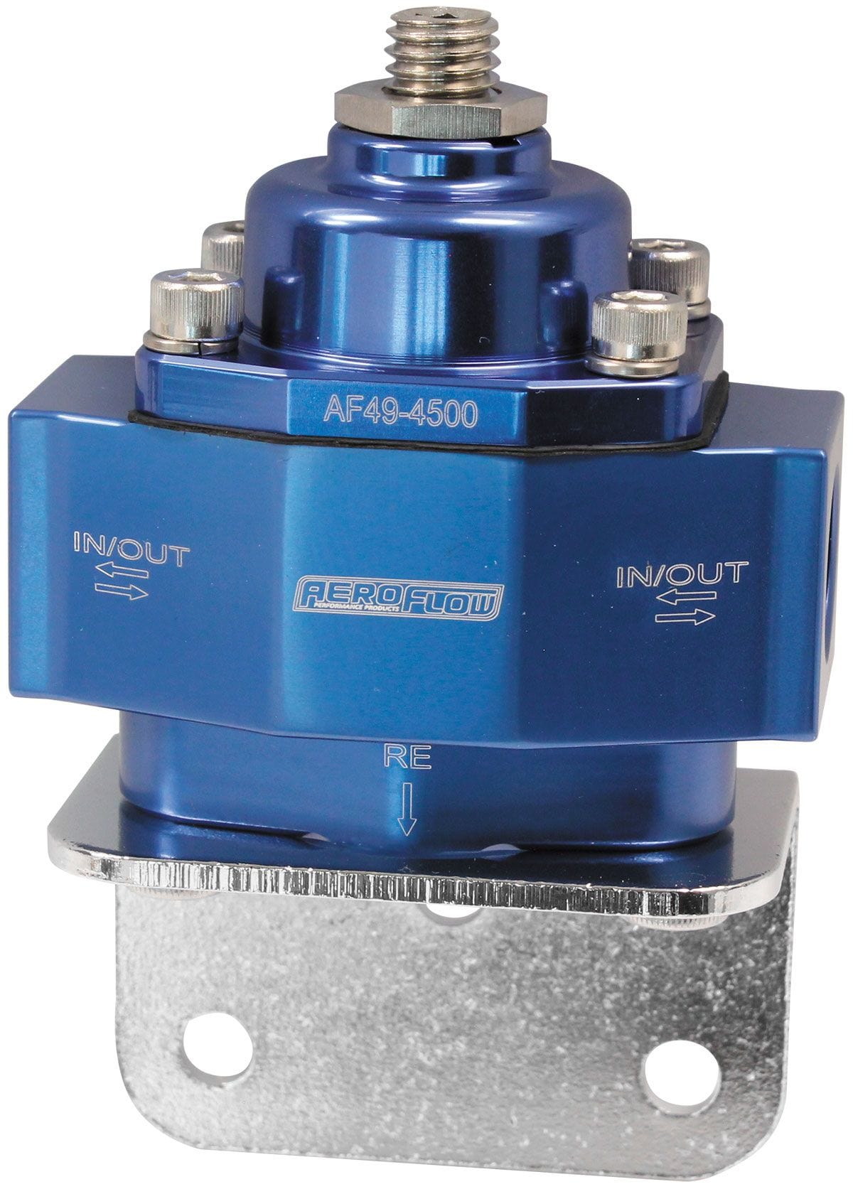 Aeroflow Performance Blue Finish. 3/8" NPT Ports with Bottom Return Aeroflow Billet Bypass Fuel Pressure Regulator 4.5-9psi Adjustable AF49-4500 SR