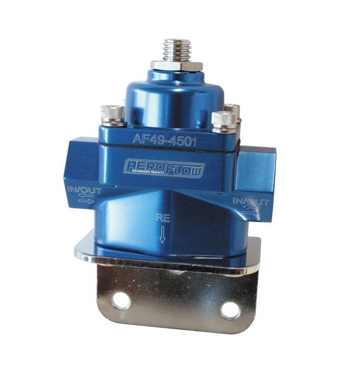 Aeroflow Performance Blue Finish. -8 ORB Ports with Bottom Return Aeroflow Billet Bypass Fuel Pressure Regulator 4.5-9psi Adjustable AF49-4501 SR