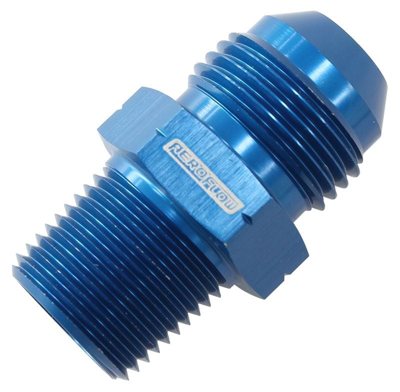 Aeroflow Performance Blue Finish Aeroflow 3/8" BSPT to -8AN Adapter AF757-08 SR