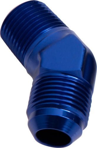 Aeroflow Performance Blue Finish Aeroflow 45° NPT to Male Flare Adapter 3/4" to -12AN AF823-12 SR