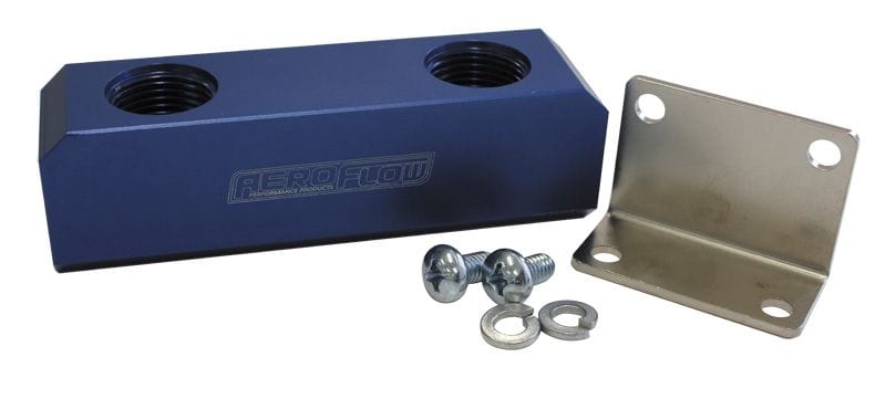 Aeroflow Performance Blue Finish Aeroflow Billet Log Type Fuel Block -12ORB AF452-12 SR