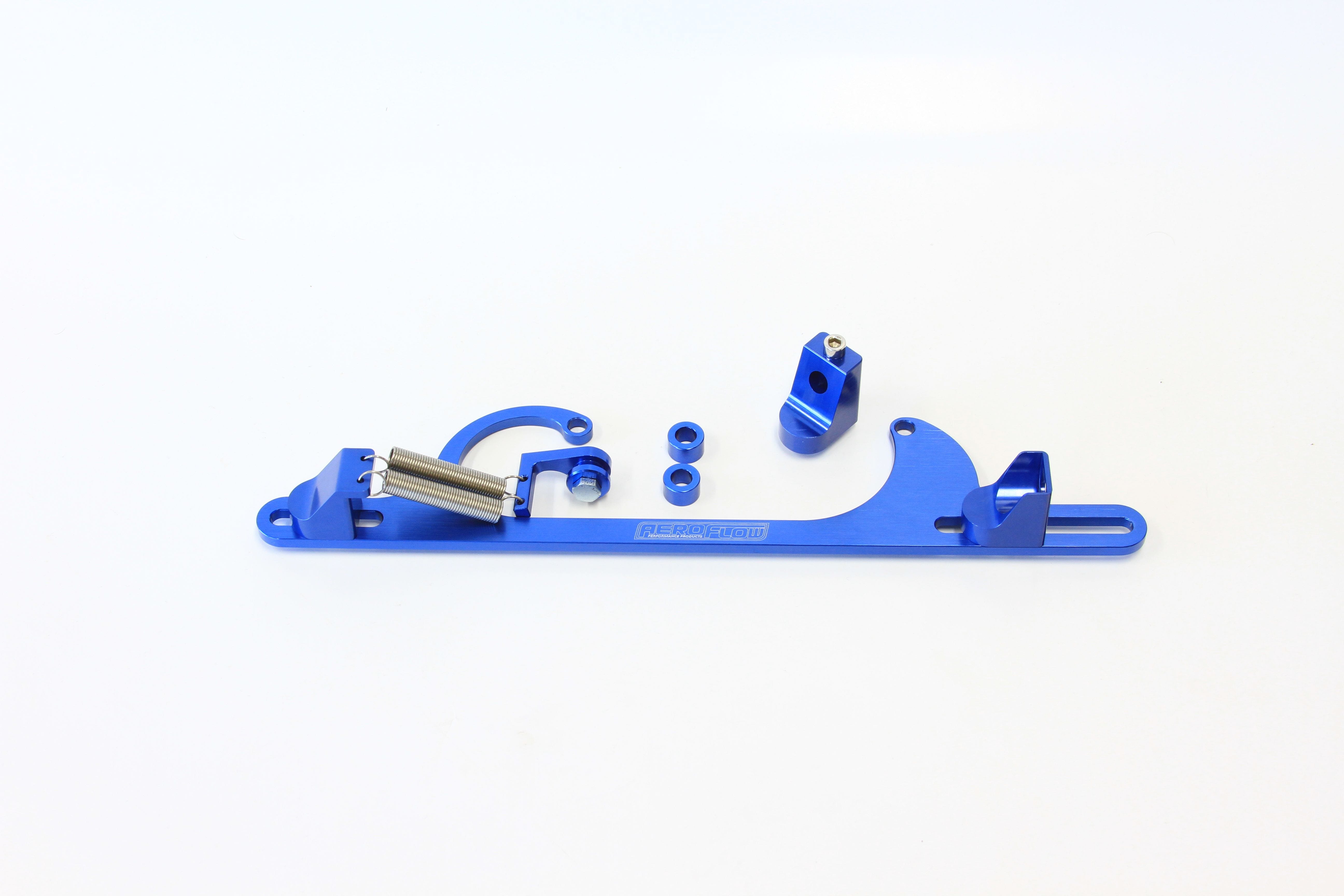 Aeroflow Performance Blue Finish Aeroflow Billet Throttle Cable Bracket 4150 Style AF64-2001 SR