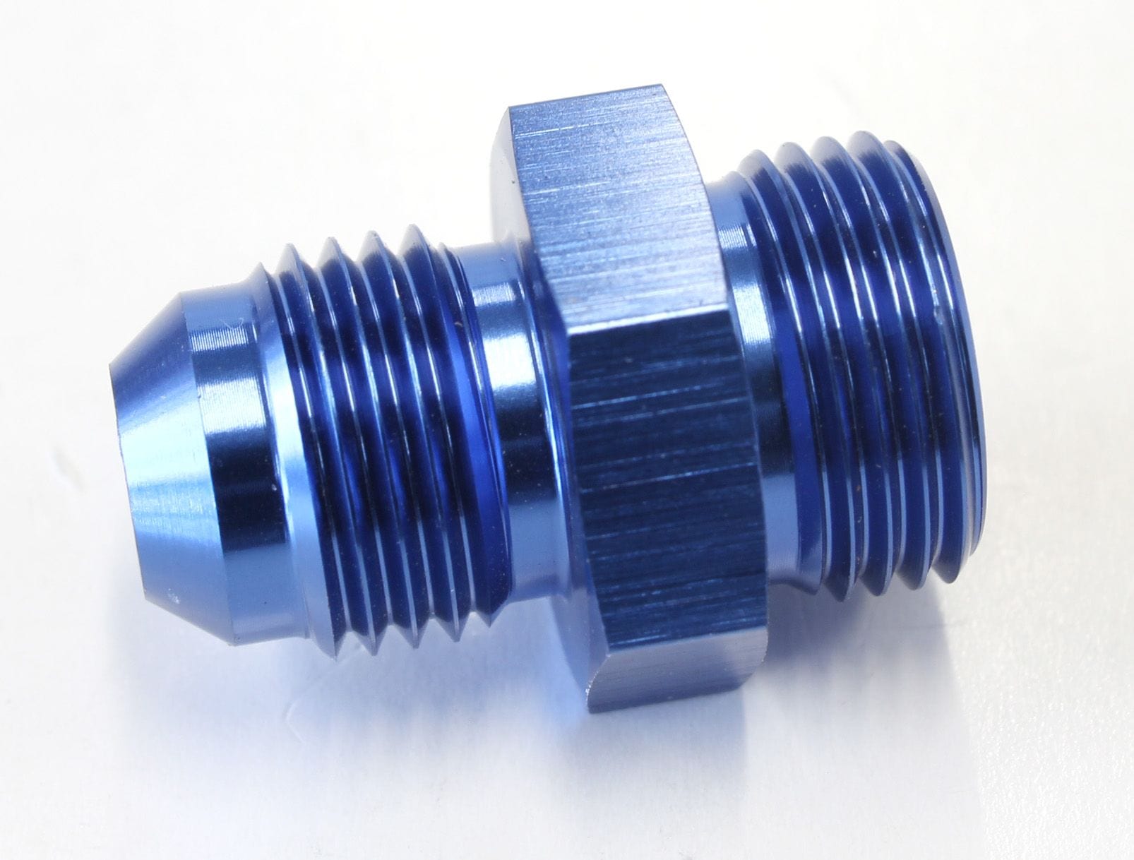 Aeroflow Performance Blue Finish. Suit Carter/Edelbrock Inlet Feed Aeroflow Carburettor Adapter - Male 5/8"-20 to -6AN AF706-06 SR