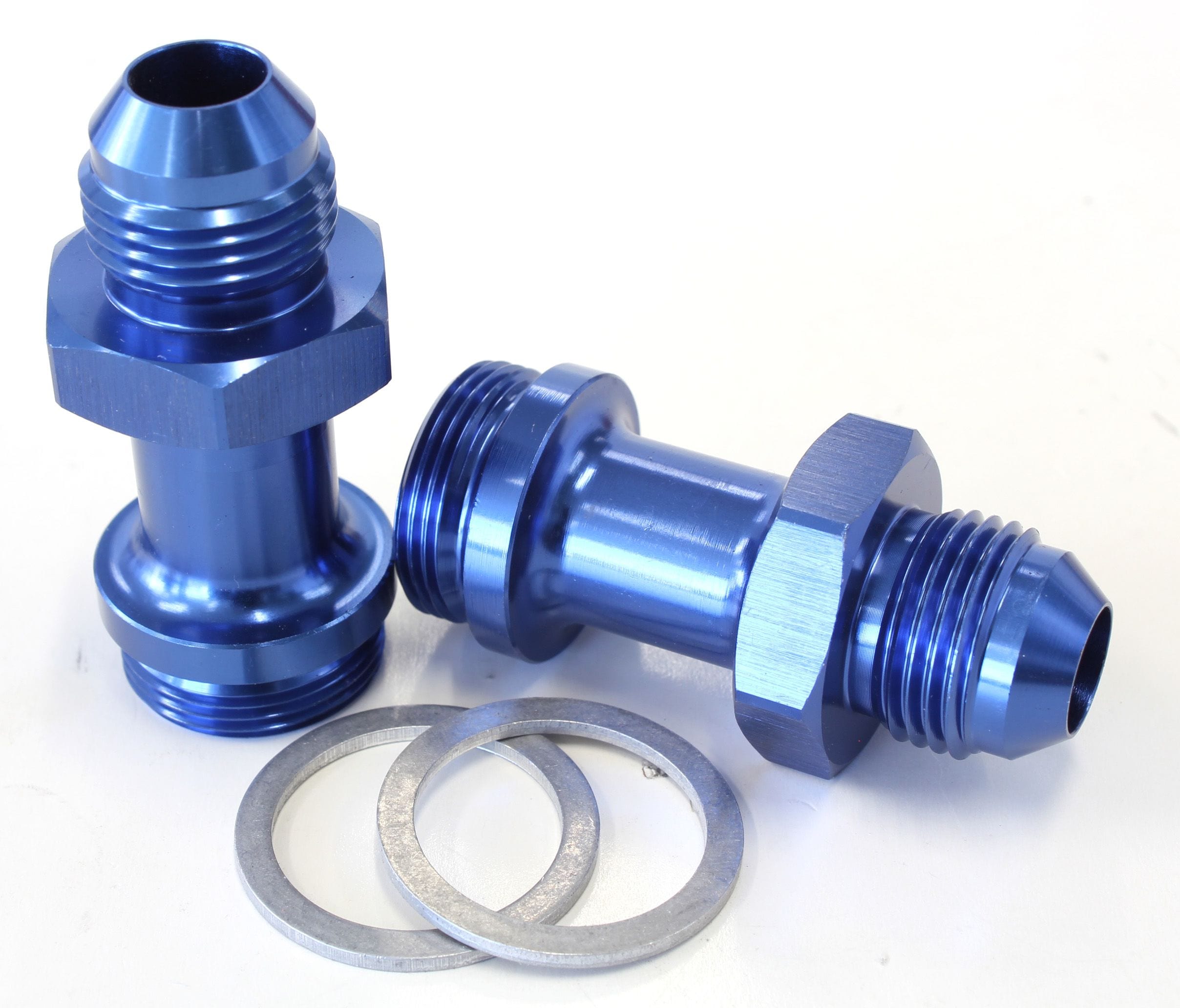 Aeroflow Performance Blue Finish. Suit Holley Inlet Feed Aeroflow Carburettor Adapter - Male 7/8" x 20 to -8AN AF700-08 SR