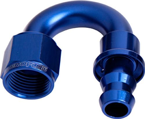 Aeroflow Performance Blue Finish. Suits 400 & 500 Series Hose Aeroflow 400 Series Push Lock 180° Hose End -12AN AF406-12 SR