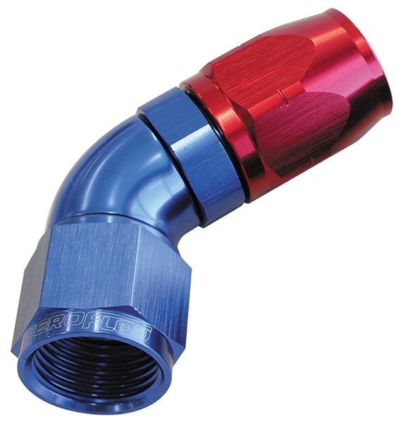 Aeroflow Performance Blue/Red Finish. Suits 100 & 450 Series Hose Aeroflow 550 Series Cutter One-Piece Full Flow Swivel 60° Hose End -8AN AF558-08 SR