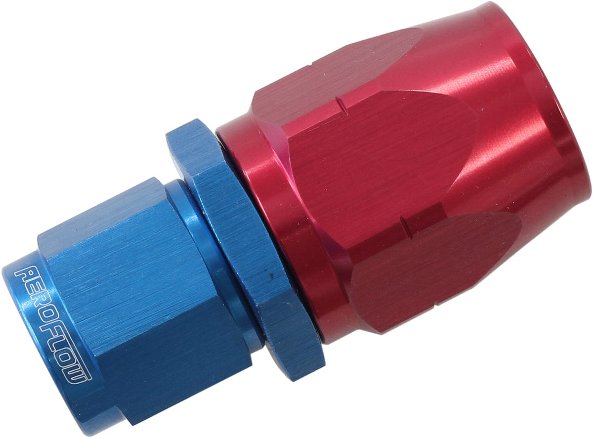 Aeroflow Performance Blue/Red Finish. Suits 100 & 450 Series Hose Aeroflow 550 Series Cutter Style One Piece Straight Stepped Hose End -6AN to -8 Hose AF50 SR