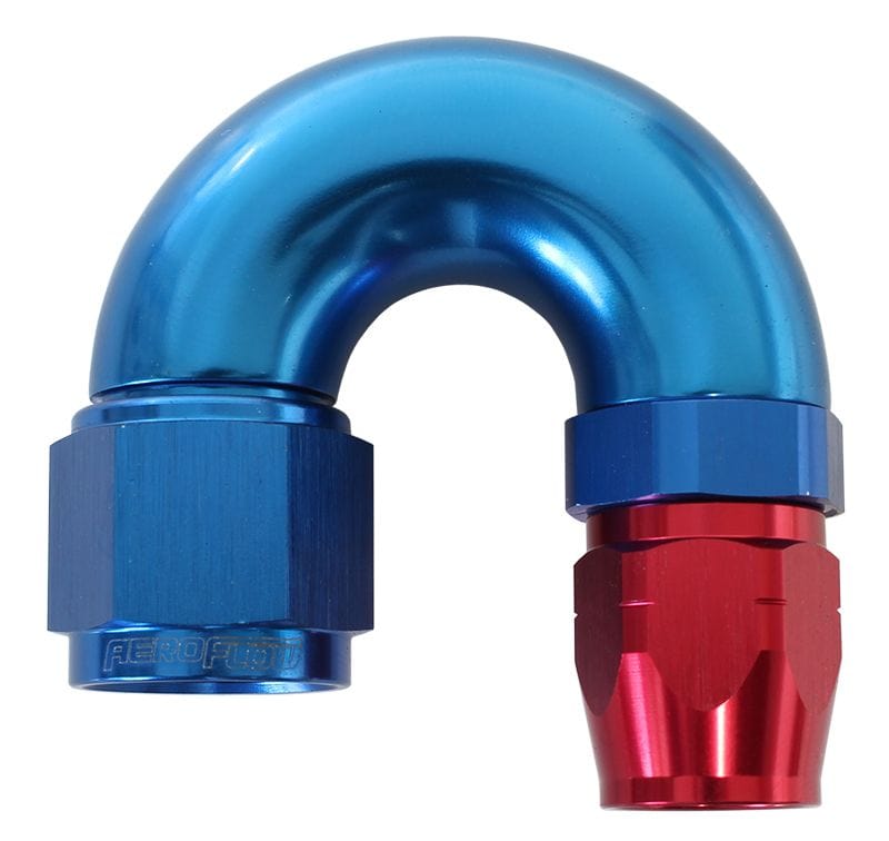 Aeroflow Performance Blue/Red Finish. Suits 100 & 450 Series Hose Aeroflow 550 Series Cutter Style One Piece Swivel 180° Stepped Hose End -12AN to -16 Hose SR