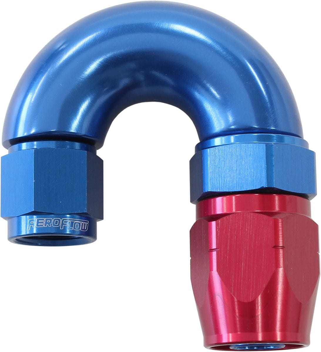 Aeroflow Performance Blue/Red Finish. Suits 100 & 450 Series Hose Aeroflow 550 Series Cutter Style One Piece Swivel 180° Stepped Hose End -6AN to -8 Hose A SR