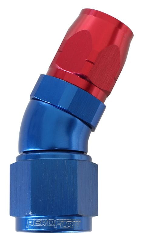 Aeroflow Performance Blue/Red Finish. Suits 100 & 450 Series Hose Aeroflow 550 Series Cutter Style One Piece Swivel 30° Stepped Hose End -16AN to -12 Hose SR