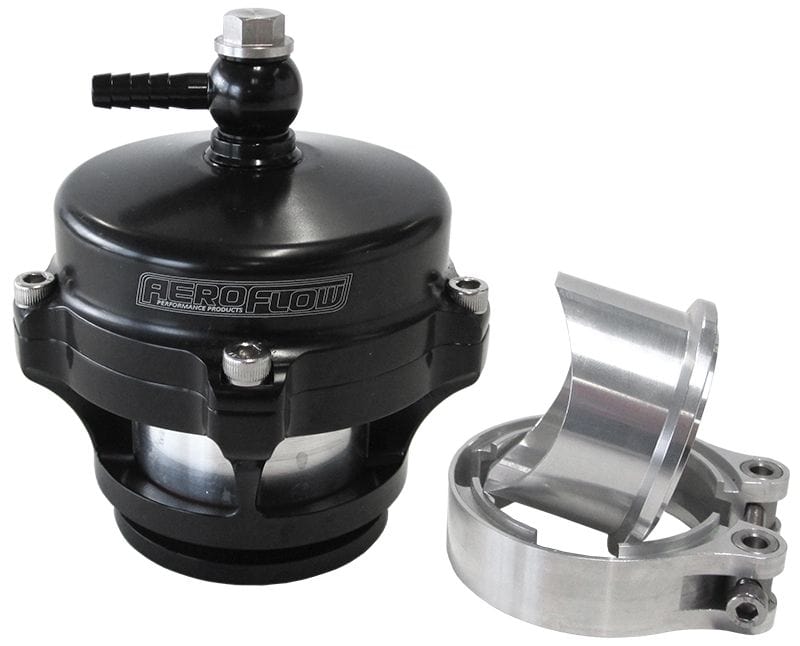 Aeroflow Performance Complete Kit with Weld-on Flange and V-Band in Black Finish. Aeroflow 50mm High Flow Blow Off Valve AF64-5050BLK SR