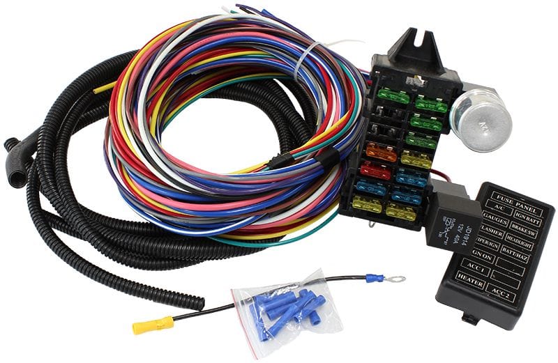 Aeroflow Performance Complete with Standard Fuses & Fuse Panel Aeroflow Complete Universal 12 Circuit Wiring Harness Kit AF49-1501 SR