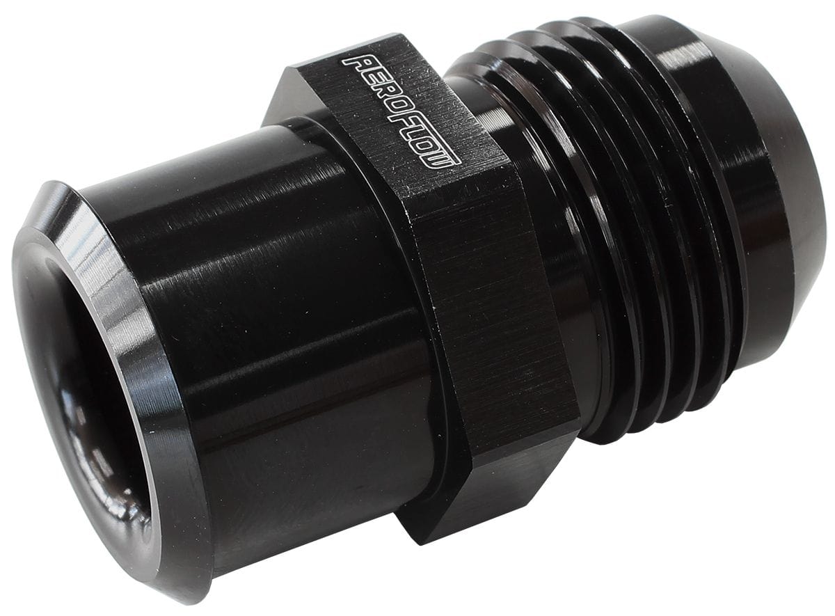 Aeroflow Performance Connect AN fitting to Rocker Covers with a rubber grommet, Black Aeroflow Push In Valve Cover Breather Adapter -12AN AF77-2012BLK SR