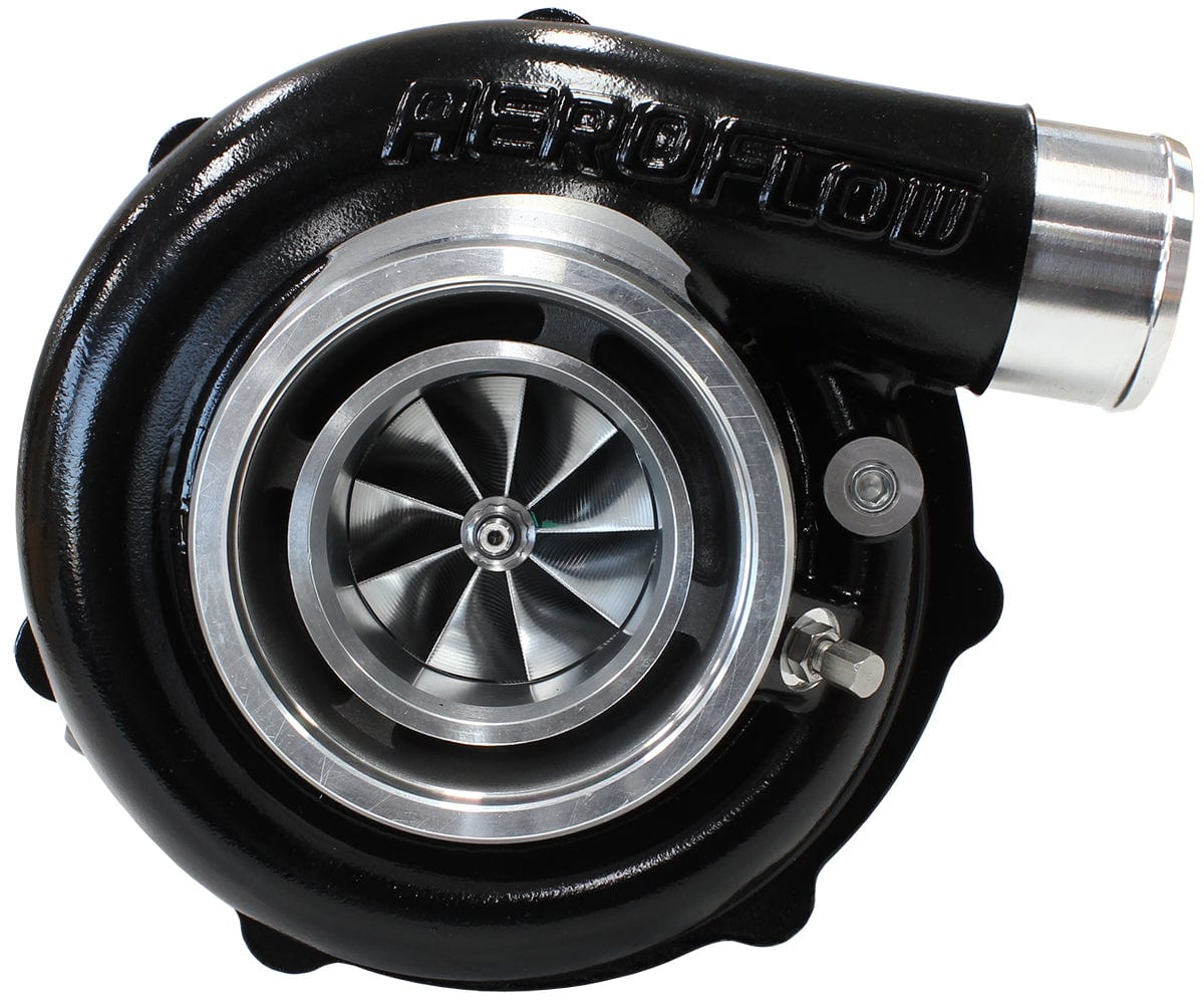 Aeroflow Performance External Wastegate, V-Band Inlet & Exhaust Flanges Aeroflow BOOSTED B5855 1.21 Turbocharger 770HP, Hi Temp Black Finish AF8005-3050BLK SR