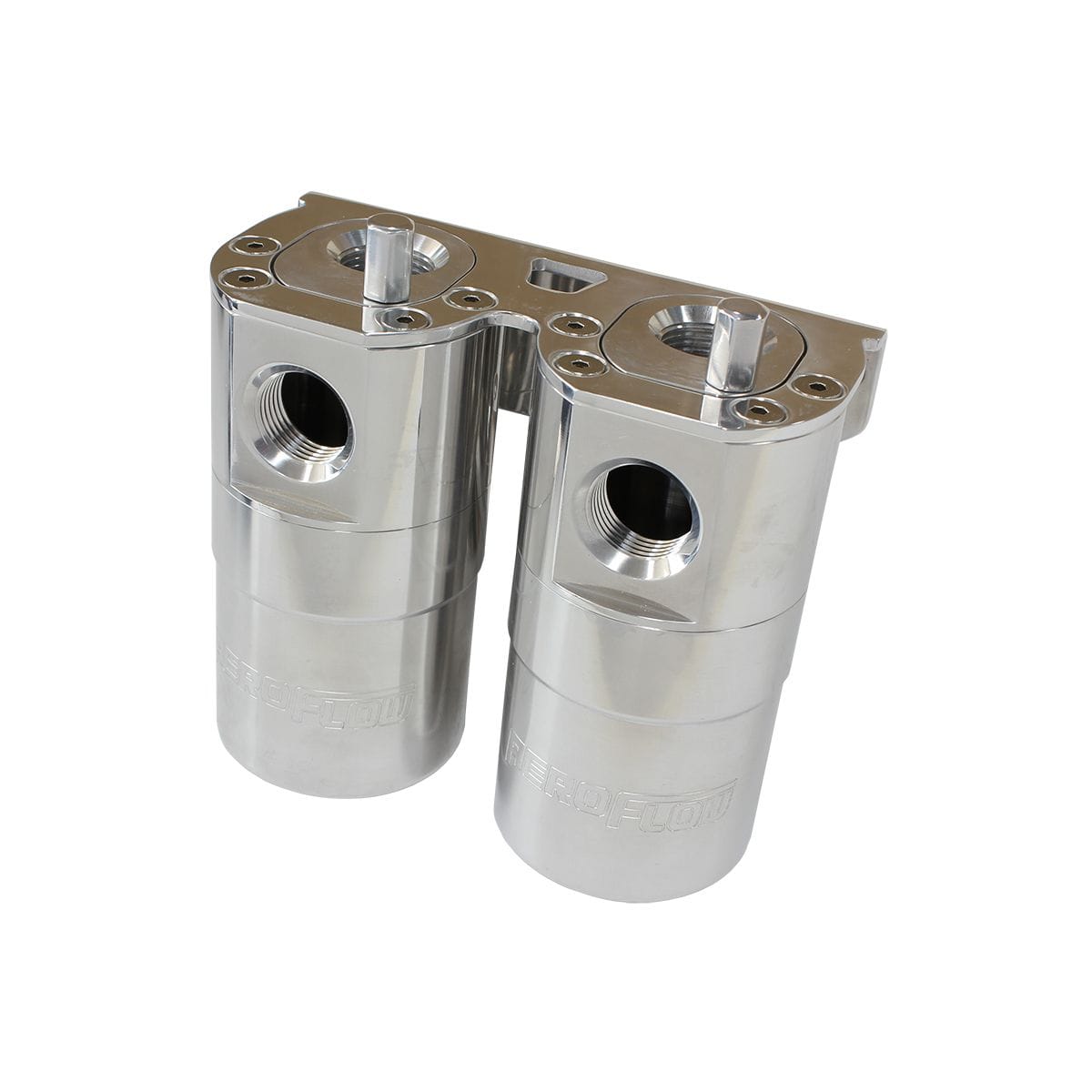 Aeroflow Performance Fabricated Tanks Aeroflow Billet Universal Dual Air / Oil Separator - AF64-4364 SR
