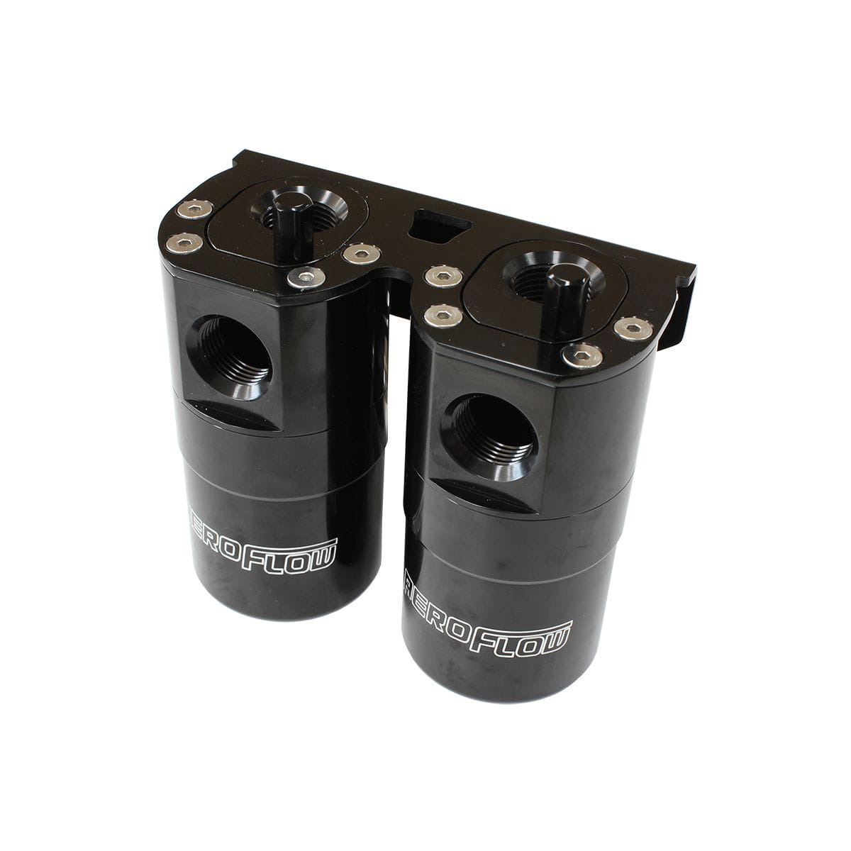 Aeroflow Performance Fabricated Tanks Aeroflow Billet Universal Dual Air / Oil Separator - AF64-4364 SR