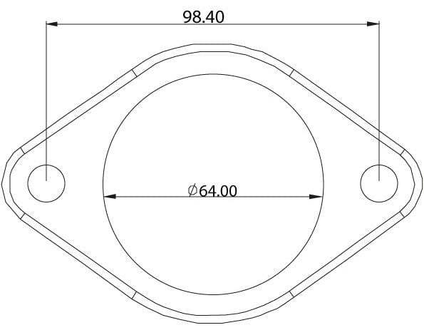 Aeroflow Performance Fabrication AF9551-0009 2-Bolt Stainless Steel Flange 2-1/2" (63.5mm) I.D x 3/8" (9.52mm) Thick SR
