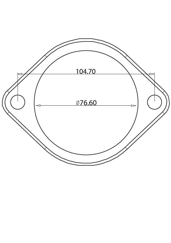 Aeroflow Performance Fabrication AF9551-0010 2-Bolt Stainless Steel Flange 3" (76.2mm) I.D x 3/8" (9.52mm) Thick SR