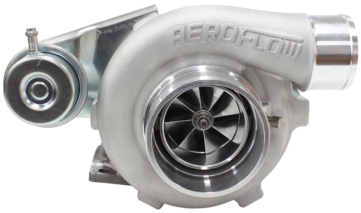 Aeroflow Performance Internal Wastegate, T25 / T28 Inlet Flange, 5-Bolt Exhaust Flange Aeroflow BOOSTED 5447 .64 Turbocharger 495HP, Natural Cast Finish AF8005-2005 SR