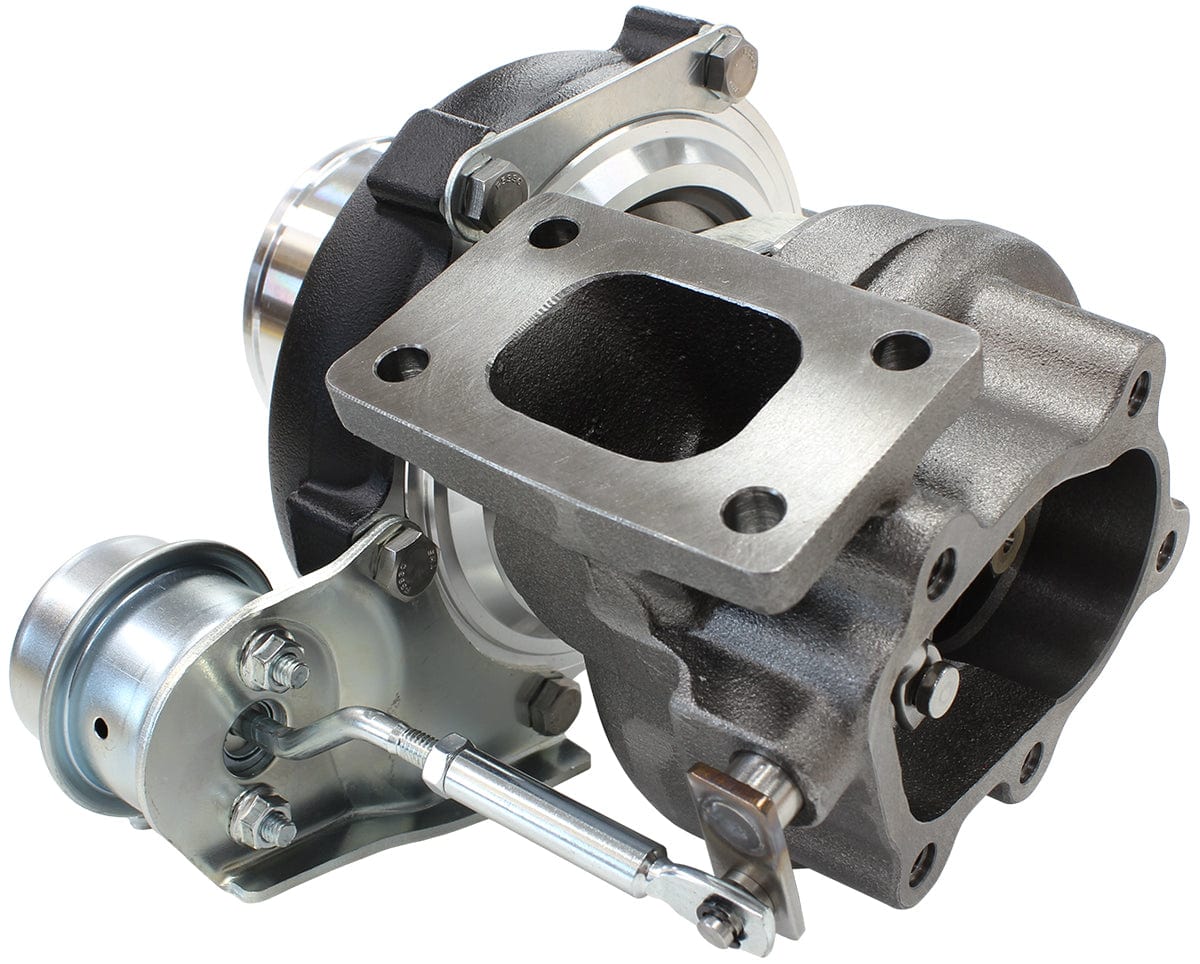 Aeroflow Performance Internal Wastegate, T25 / T28 Inlet Flange, 5-Bolt Exhaust Flange Aeroflow BOOSTED 5447 .86 Turbocharger 495HP, Hi Temp Black Finish AF8005-2006BLK SR