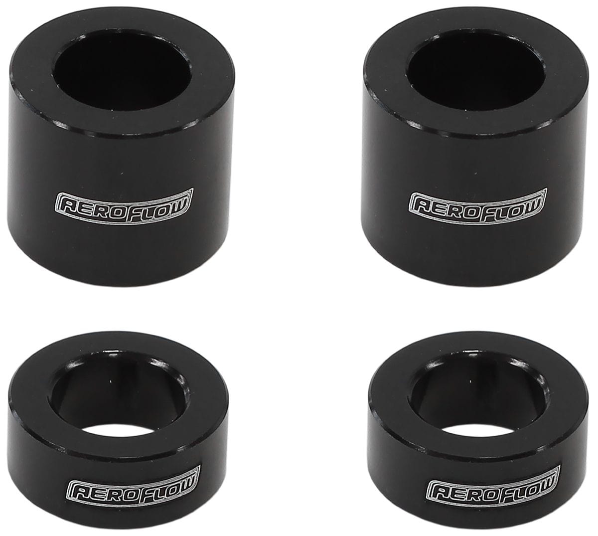 Aeroflow Performance M10 (3/8") 4-Pack Aeroflow Billet Aluminium Bolt Spacers, Black AF64-4377BLK SR